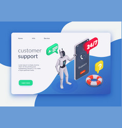 Customer Service Isometric Landing Page