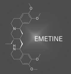 Emetine Molecule Skeletal Formula