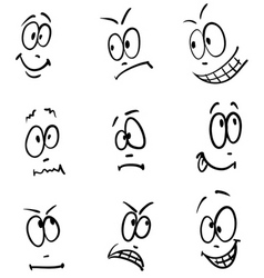 Emotion set of cartoon facial expressions Vector Image