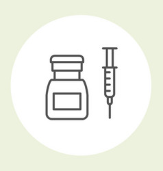 Medicine Vial And Syringe Icon - Botox Injections