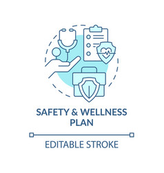 Safety And Wellness Plan Turquoise Concept Icon