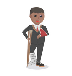 Businessman African Battered And Sick Design