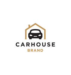 Car House Logo Icon Out From Garage