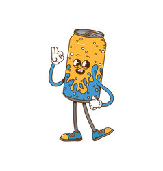 Cartoon Retro Groovy Drink Can Character