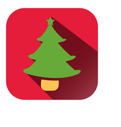 Green Christmas Tree Square Icon