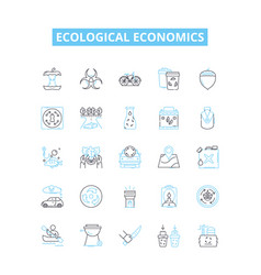 Ecological Economics Line Icons Set