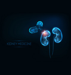 Futuristic Kidneys Medicine Concept With Glowing