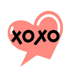 Xoxo Word Bold Hand Lettering On Heart Shape Pink