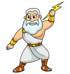 Zeus Holding A Lightning Bolt Cartoon Clip Art