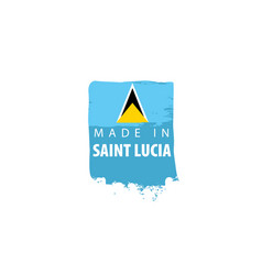 Saint Lucia Flag On A White