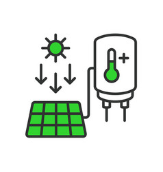 Solar Power To Boil Water Icon In Line Design