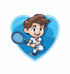 Tennis Player Cartoon Mascot Character Icon