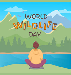 World Wildlife Day Lettering Poster With Woman