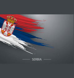 3d Grunge Brush Stroke Flag Of Serbia