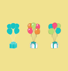 Colorful Balloons And Presents On A Yellow