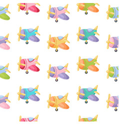 Cute Childrens Seamless Pattern With Planes