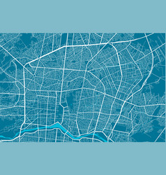 Detailed Map Isfahan City Linear Print