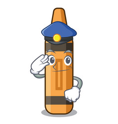 Police Orange Crayon Above Mascot Book