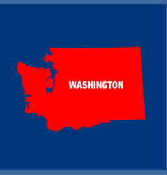 Washington State Map In Red Color Map