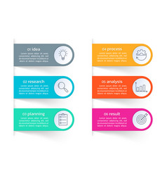 6 Steps Option Infographic Menu List Design