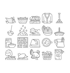 Autumn Season Fall Leaf Icons Set