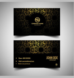 Black Floral Visiting Card Design