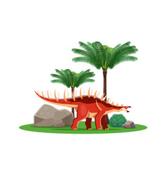 Brontosaurus Prehistoric Cartoon Red Dinosaur