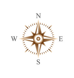 Gold Compass On White Background