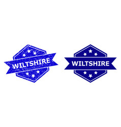 Hexagonal Wiltshire Stamp With Grunge Texture