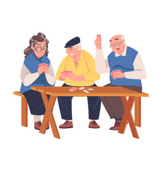 Senior Man And Woman Friends Playing Cards Game