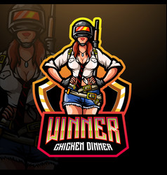 Woman Shooter Esport Logo Mascot Design