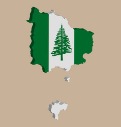 Norfolk Island Map Flag 3d