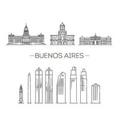 Buenos Aires Architecture Line Skyline