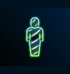 Glowing Neon Line Egypt Mummy Icon Isolated