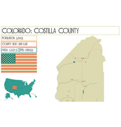 Large And Detailed Map Of Costilla County In