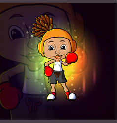 Professional Boxing Women Esport Mascot Design