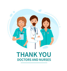 Thank You Doctors And Nurses Card With Group