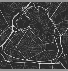 Urban City Map Lille Poster Grayscale Street