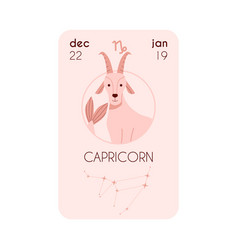 Astrological Horoscope Card With Capricorn Zodiac