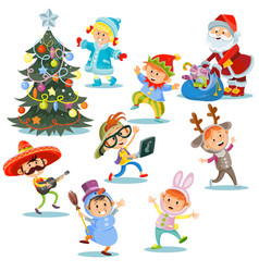 Christmas Carnival Party Cartoon Children In