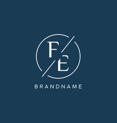 Initial Letter Fe Logo Monogram With Circle Line