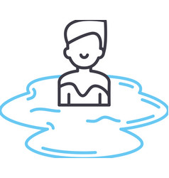 Mud Bath Line Icon Outline Symbol