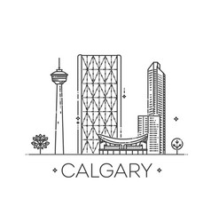 Outline Calgary Canada City Skyline With Modern