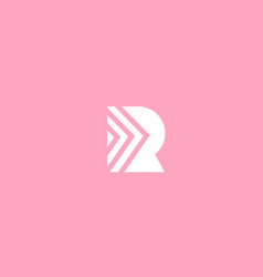 Pink Geometric R Alphabet Letter Logo Icon