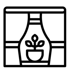 Window Flower Pot Icon Outline Home Tree