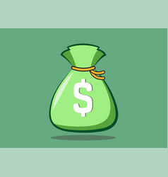 Cartoon Green Money Bag Dollar Sign Icon