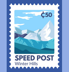 Speed Post Winter Hills Mountains Postmarks