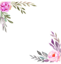 Watercolor Flower Frame Backgrounds Wreath