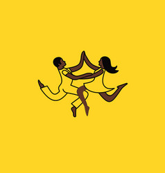 An African American Couple Dancing Together Logo