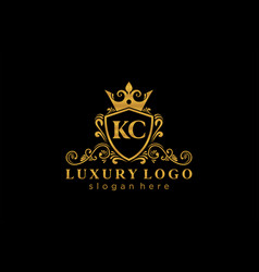 Initial Kc Letter Royal Luxury Logo Template